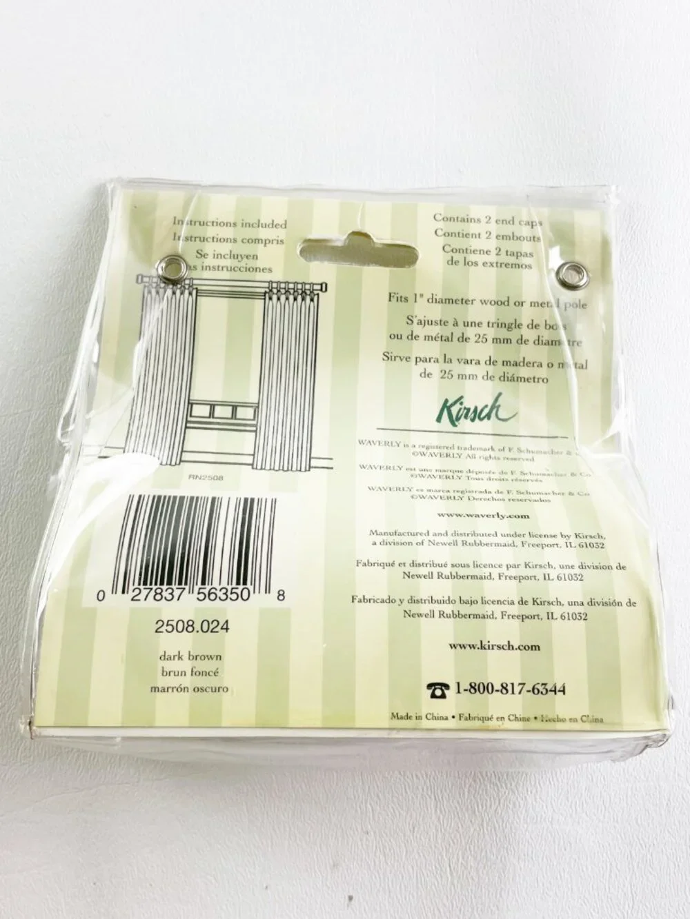 Waverly Dark Brown End Caps (2 Packs \ 4 Total)